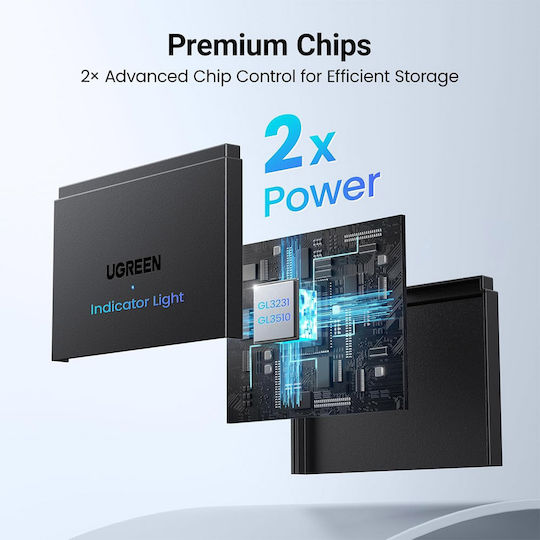 Ugreen Card Reader Type-C για SD/microSD Γκρι