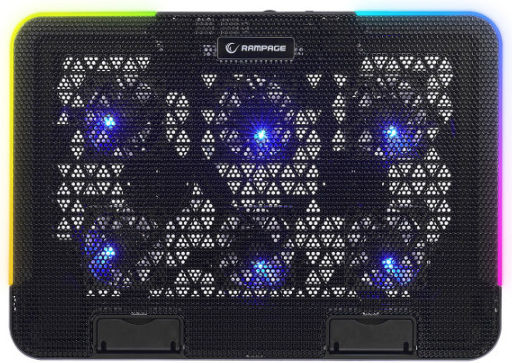 Rampage Sixpower R9 Cooling Pad για Laptop με 6 Ανεμιστήρες και Φωτισμό