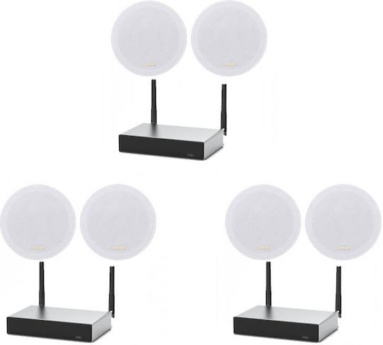Multiroom Stereo Sound Package 3 Zones 3x Arylic A30+ 6 Inakustik Ambientone R1 Ceiling Speakers