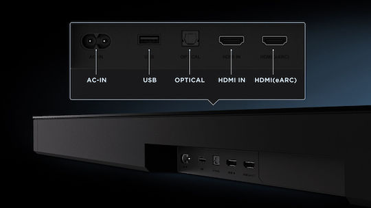 TCL Soundbar 5.1.2 Bluetooth, HDMI και Wi-Fi με Ασύρματο Subwoofer και Τηλεχειριστήριο Μαύρο Q75HE