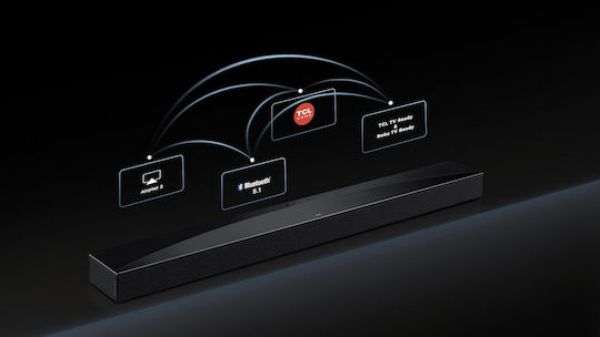 TCL Soundbar 7.1.4 Bluetooth, HDMI și Wi-Fi cu Telecomanda Negru Q85H