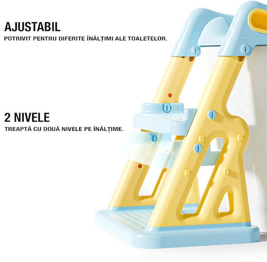 Figga Toddler Toilet Seat With Footrest Handles And Blue Cushion
