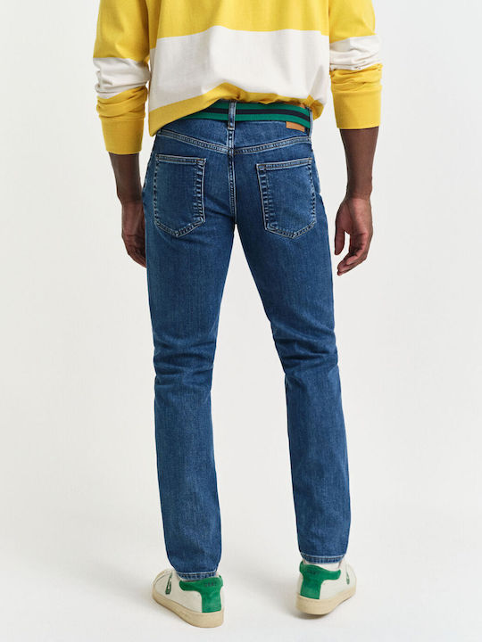Men's Jeans Pants with Slim Fit Dark Blue