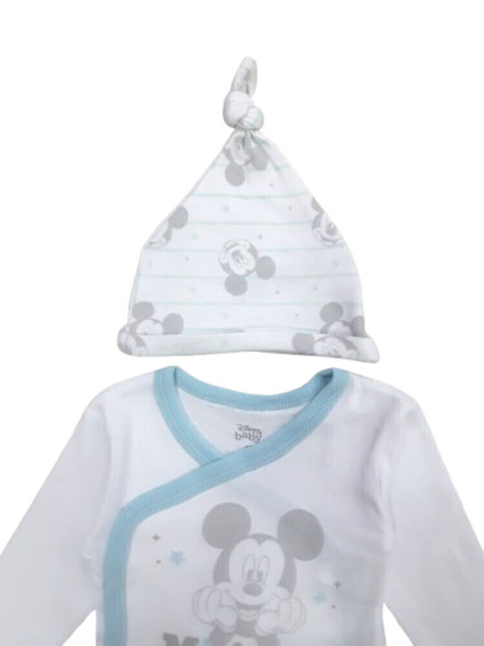 Disney Mickey Long-Sleeved with Pants Mickey White Light Blue 4pcs
