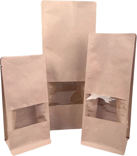 thessPACK Kraft Papier Lebensmittelverpackungstaschen 100 Stück 35x14cm