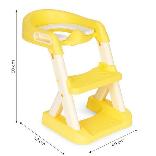Ecotoys Toddler Toilet Seat With Footrest Handles And Yellow Cushion