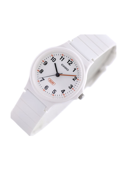 Casio Digital Women's Watch with White Rubber Strap