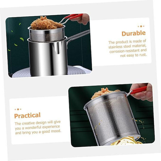 Deep Fryer Zola Stainless Steel Multifunctional Removable Sieve Solid Handle Diameter 13 Cm S