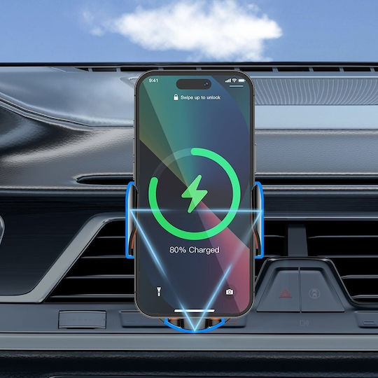 Ldnio Car Mobile Mount with Adjustable Hooks and Wireless Charging Black