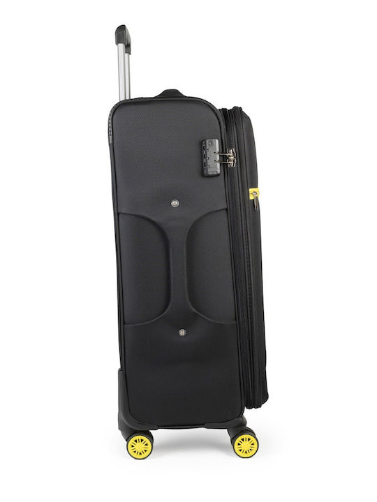 Cardinal Oblivion Large Travel Suitcase Fabric Black-yellow with 4 Wheels Height 70cm 5100/70
