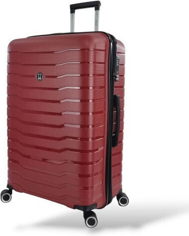 Rain Large Travel Suitcase Hard Bordeaux with 4 Wheels Height 75cm