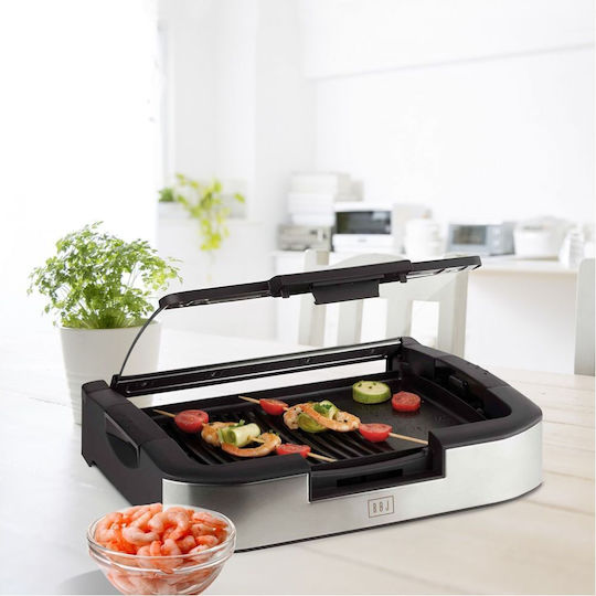 Ready Tabletop Electric Grill Smooth and Ribbed Plate 1800W 35cmx24cmcm