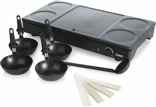 Domo Tabletop Grătar Electric Raclette Placă Netedă 1000W cu Termostat Reglabil 26bucx23.5buccm