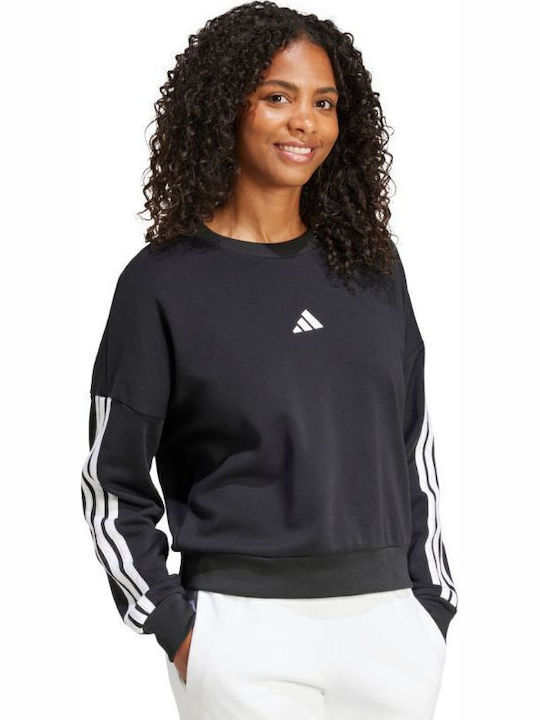 Essentials 3-Stripes French Terry Women's Sweatshirt Black