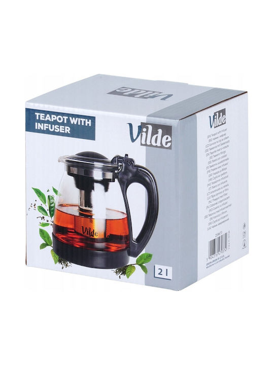 Vilde Τσαγιέρα με Φίλτρο Γυάλινη Διάφανη 2000ml
