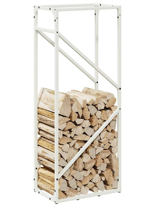 vidaXL Inox Ράφι Αποθήκευσης Ξύλων 40x25x100cm Λευκό