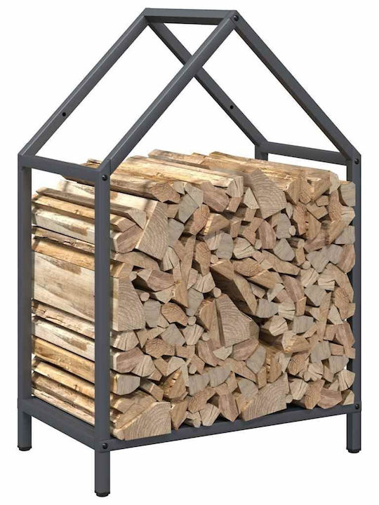 vidaXL Inox Ράφι Αποθήκευσης Ξύλων 40x25x60cm Γκρι
