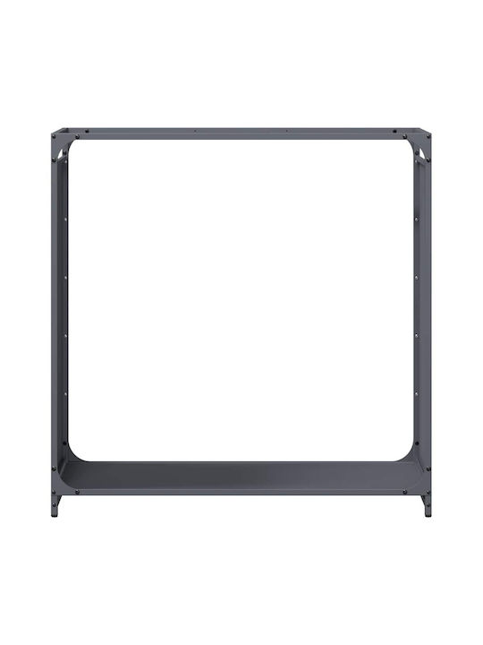 vidaXL Inox Ράφι Αποθήκευσης Ξύλων 90x28x90cm Γκρι