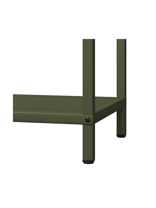 vidaXL Inox Ράφι Αποθήκευσης Ξύλων 40x25x90cm Πράσινο