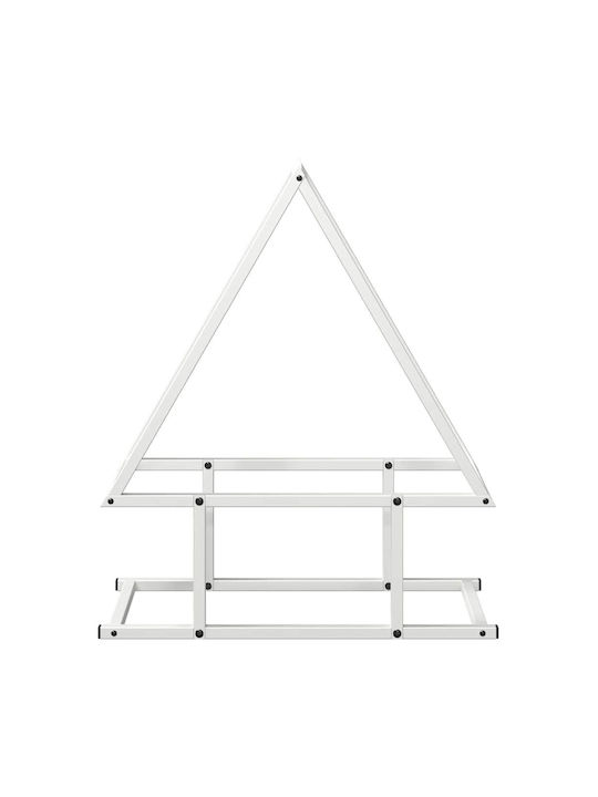 vidaXL Inox Ράφι Αποθήκευσης Ξύλων 50x25x60cm Λευκό