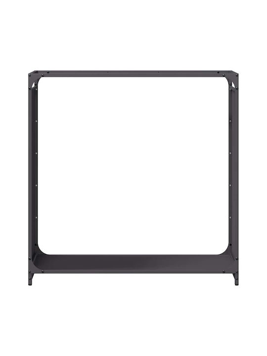 vidaXL Inox Ράφι Αποθήκευσης Ξύλων 90x28x90cm Μαύρο
