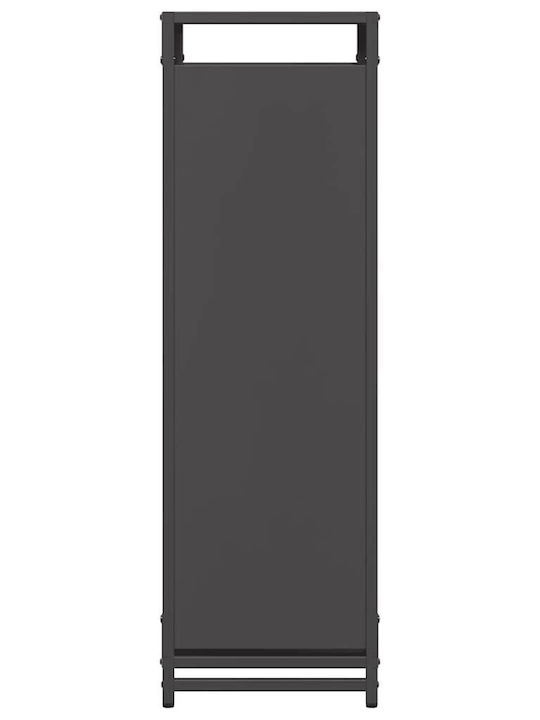 vidaXL Inox Ράφι Αποθήκευσης Ξύλων 60x28x90cm Μαύρο