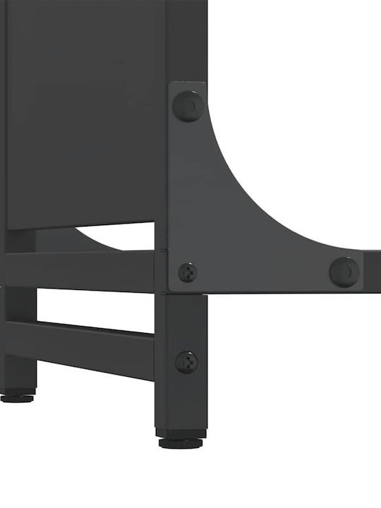 vidaXL Inox Ράφι Αποθήκευσης Ξύλων 60x28x90cm Μαύρο