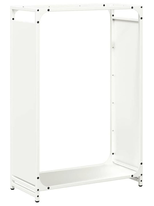 vidaXL Inox Ράφι Αποθήκευσης Ξύλων 60x28x90cm Λευκό