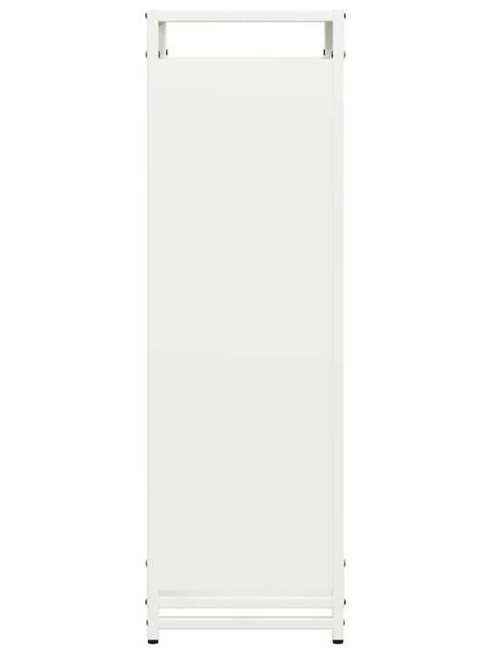 vidaXL Lemn de foc Inox Raft Depozitare lemne 90x28x90cm Alb