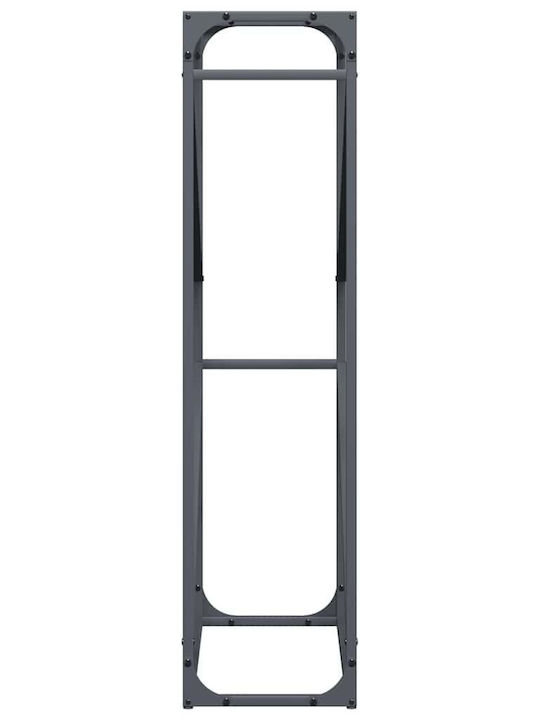 vidaXL Inox Ράφι Αποθήκευσης Ξύλων 60x25x100cm Γκρι