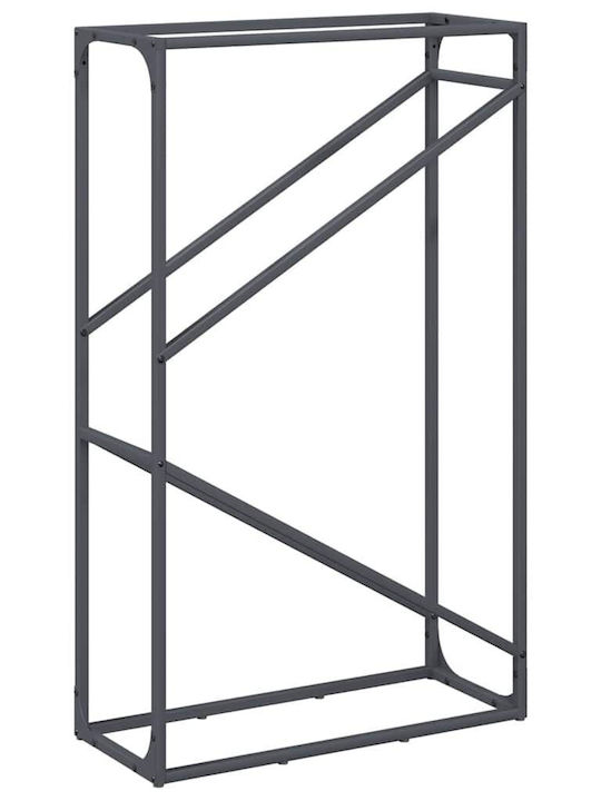 vidaXL Inox Ράφι Αποθήκευσης Ξύλων 60x25x100cm Γκρι