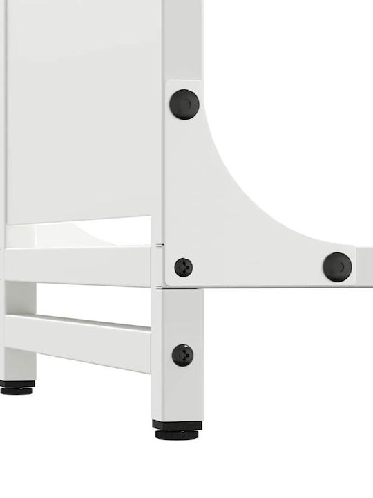 vidaXL Inox Ράφι Αποθήκευσης Ξύλων 60x28x90cm Λευκό