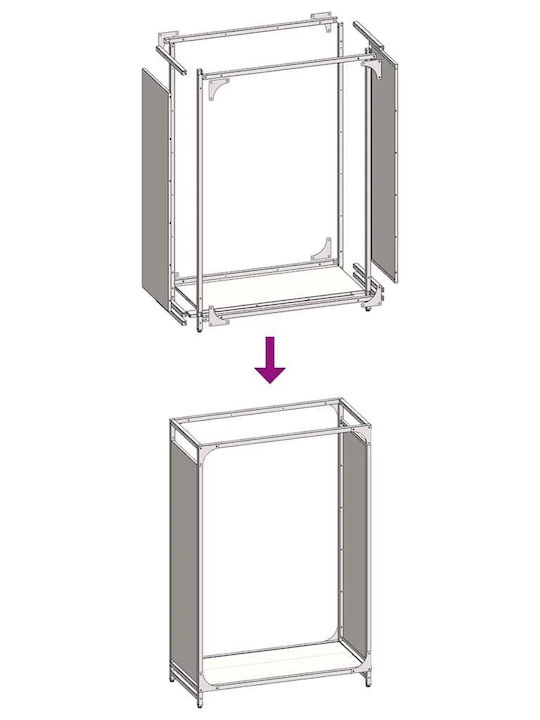 vidaXL Inox Ράφι Αποθήκευσης Ξύλων 60x28x90cm Λευκό