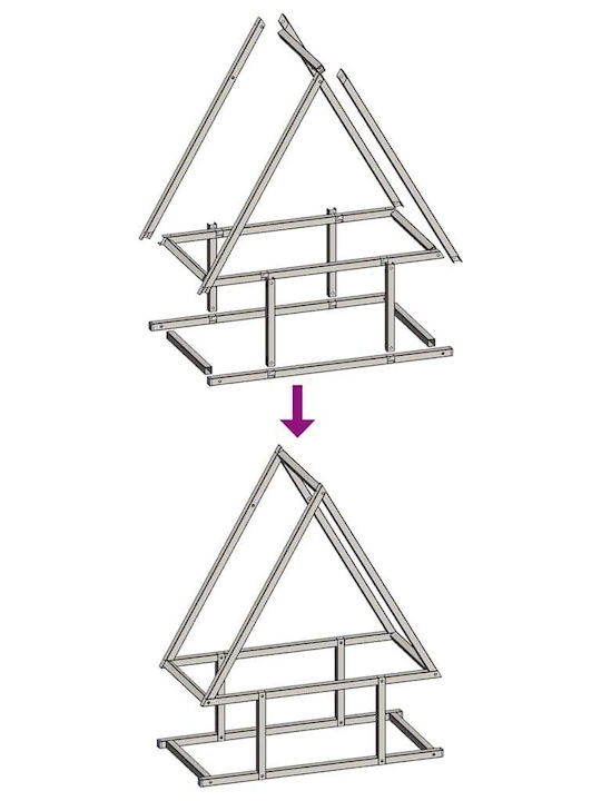 vidaXL Inox Ράφι Αποθήκευσης Ξύλων 50x25x60cm Μαύρο