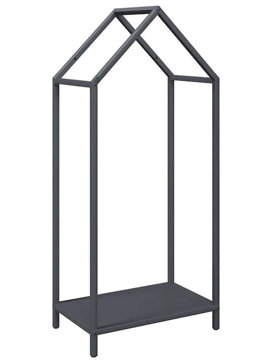 vidaXL Inox Ράφι Αποθήκευσης Ξύλων 40x25x90cm Γκρι