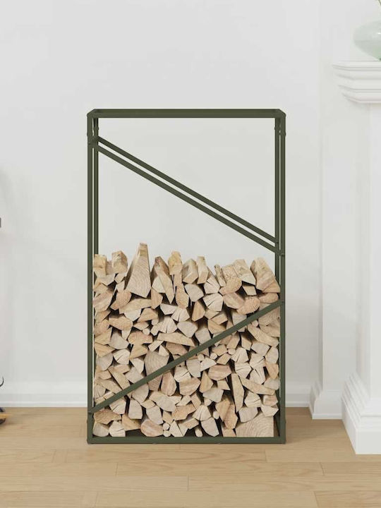 vidaXL Lemn de foc Lemn Raft Depozitare lemne 60x25x100cm Verde