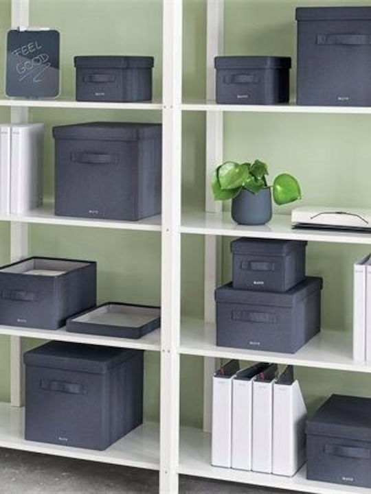 Leitz Fabric Storage Box with Lid Gray 28.5x38x20cm 2pcs