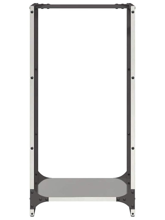 vidaXL Firewood Inox Shelf Wood Storage 40x30x80cm Silver
