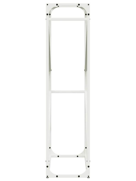 vidaXL Inox Ράφι Αποθήκευσης Ξύλων 60x25x100cm Λευκό