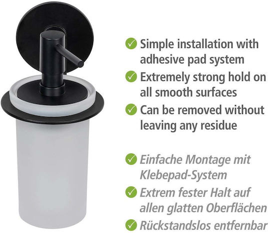 Wenko Dispenser Γυάλινο Μαύρο 150ml