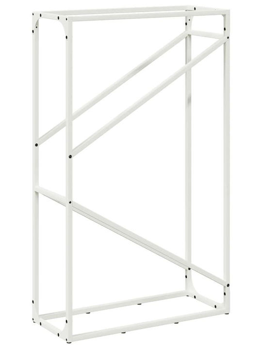 vidaXL Inox Ράφι Αποθήκευσης Ξύλων 60x25x100cm Λευκό