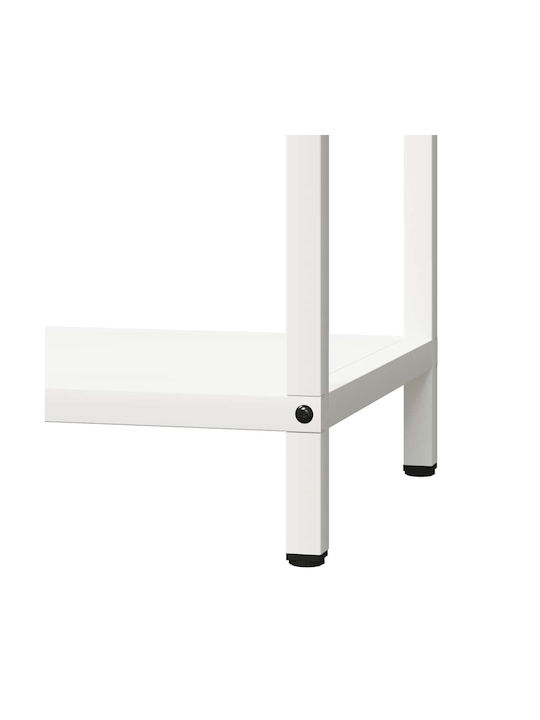 vidaXL Inox Ράφι Αποθήκευσης Ξύλων 40x25x90cm Λευκό