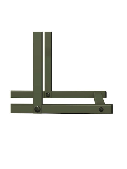 vidaXL Inox Ράφι Αποθήκευσης Ξύλων 50x25x60cm Πράσινο