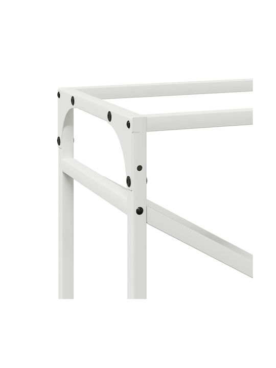 vidaXL Inox Ράφι Αποθήκευσης Ξύλων 60x25x100cm Λευκό