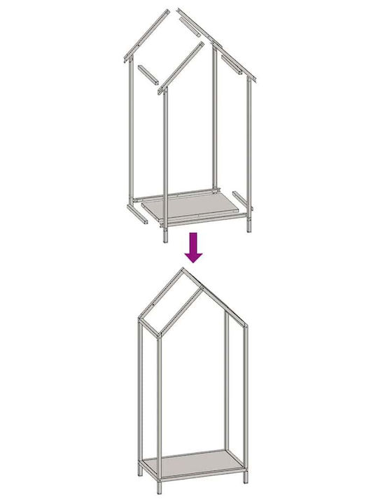 vidaXL Inox Ράφι Αποθήκευσης Ξύλων 40x25x90cm Λευκό