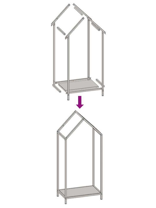 vidaXL Inox Ράφι Αποθήκευσης Ξύλων 40x25x90cm Γκρι