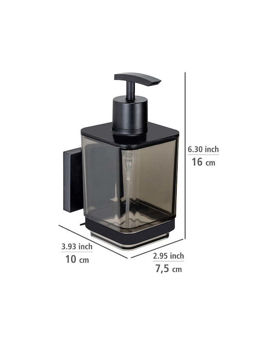Wenko Επιτοίχιο Dispenser Πλαστικό Μαύρο 340ml