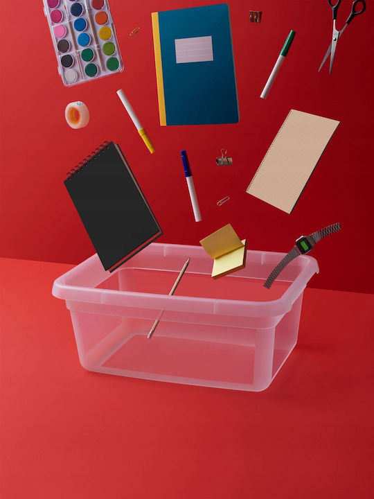 Moxom Plastic Storage Box with Lid Transparent 12.5lt 1pcs
