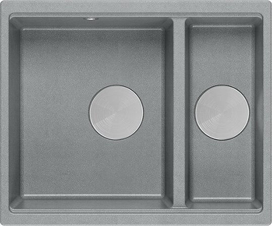 GraniteQ Logan Drop-In Inox 56x46cm Silver