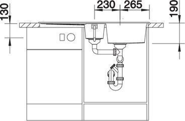 Blanco Metra 6 S Drop-In Кухненска Мивка от Течен Гранит Дължина 100xШирина 50см Кафява